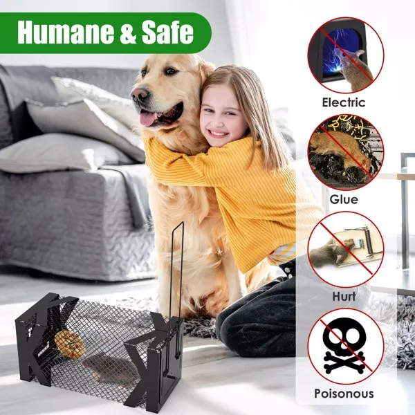 Humane Mouse Trap Cage, Non-Lethal No ElectricityGlueChemicals, Heavy Duty 1.15mm Metal - view 3