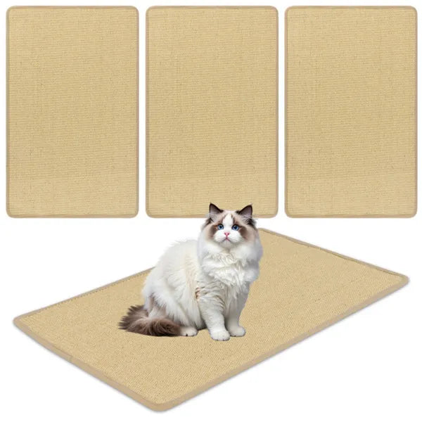 2-Pack 32" x20" Natural Sisal Cat Scratching Mats, Multifunctional Resting & Play Pads For Multi-Cat Households - view 3