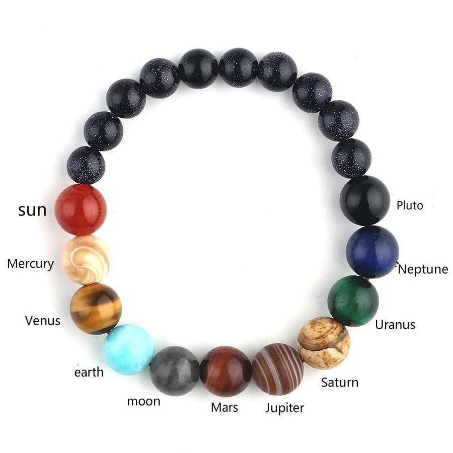 New Fashion Eight Planets Beaded Bracelet Men's Natural Stone Cosmic Yoga Chakra Solar Bracelet - view 7
