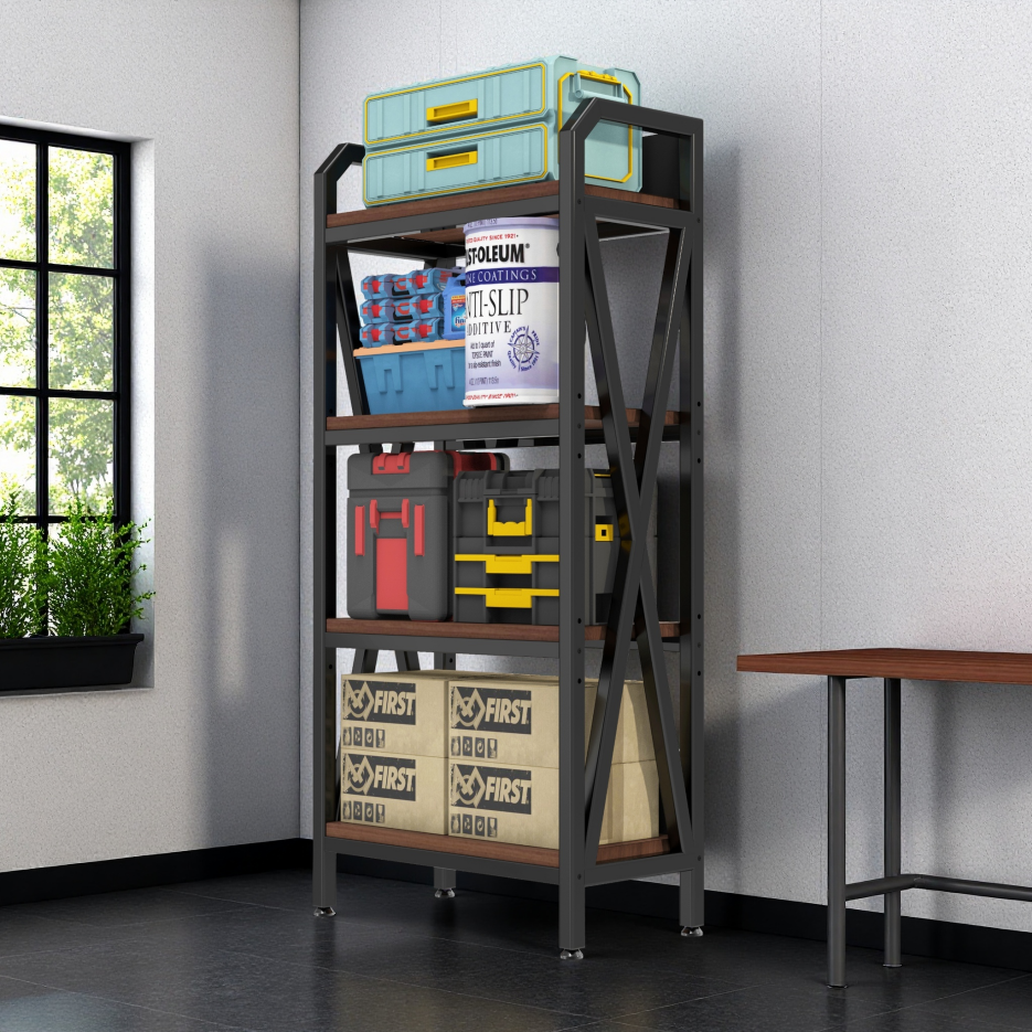 56.30'' Bakers Rack 4-Level Storage Shelves Mental And Wooden Kitchen Shelves, Kitchen Organizers And Storage - view 6