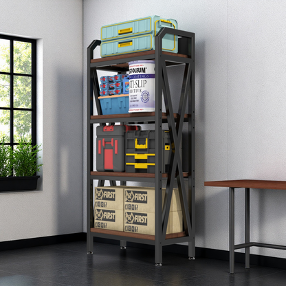 56.30'' Bakers Rack 4-Level Storage Shelves Mental And Wooden Kitchen Shelves, Kitchen Organizers And Storage - view 6