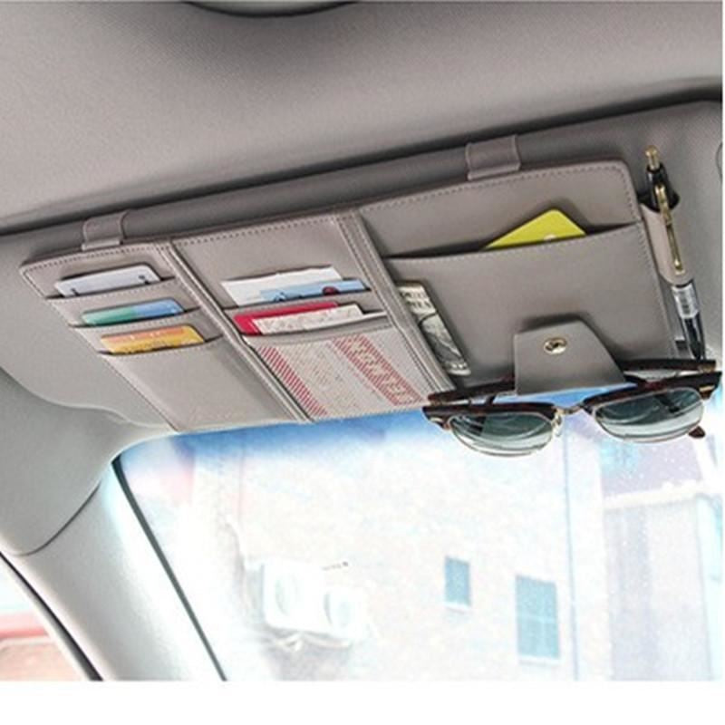 Car Auto Sun Visor Point Pocket Organizer Pouch Bag Card Glasses Storage Holder Car-Styling IC Card Holder Sunshade Bag - view 2
