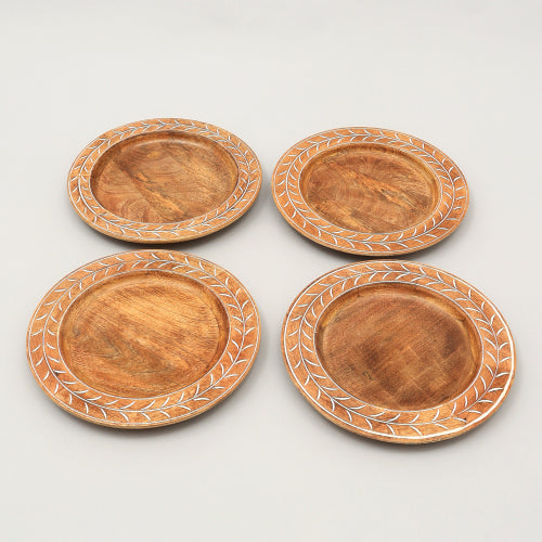 Handcrafted Wood Charger Plate Wooden Dinning Placemat Artisan Wood Tableware - view 4