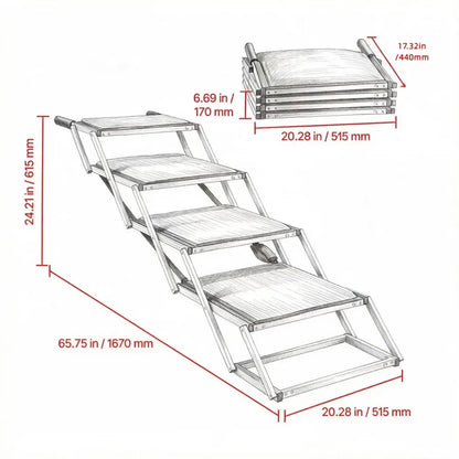 Pet Stairs with Adjustable Height for Outdoor - view 5