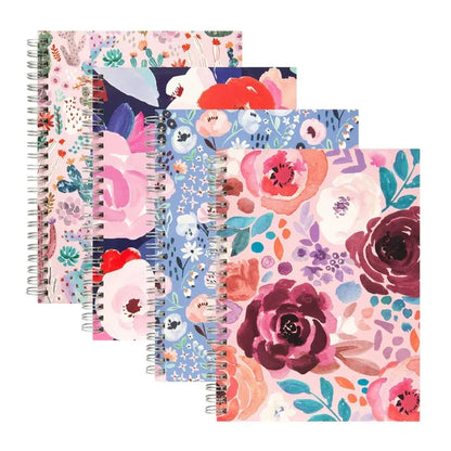 80pg Ruled Notebook 5.875" x8" Floral (Designs May Vary): Spiral Soft Cover Journal, Multicolor, 6x8 Inches