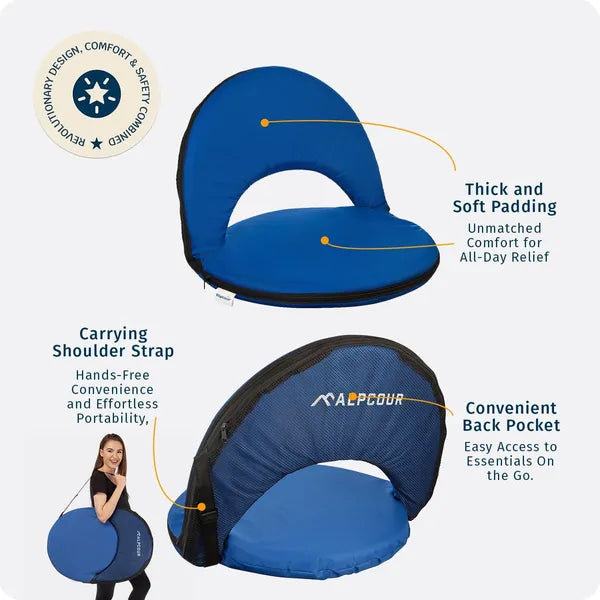 Alpcour Reclining Stadium Seat - Waterproof, 6-Position Comfort For Outdoor Use - view 3