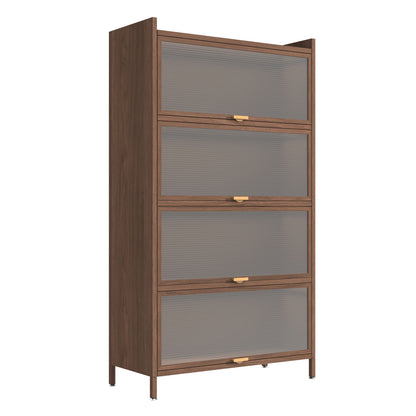 57'' Tall Metal 4 Flip Doors Cabinet, With Ample Storage Space For Bedroom, Office, Living Room, Hallway - view 2