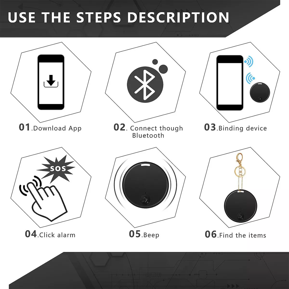 Rastreador Bluetooth GPS — llaves, mascotas y más