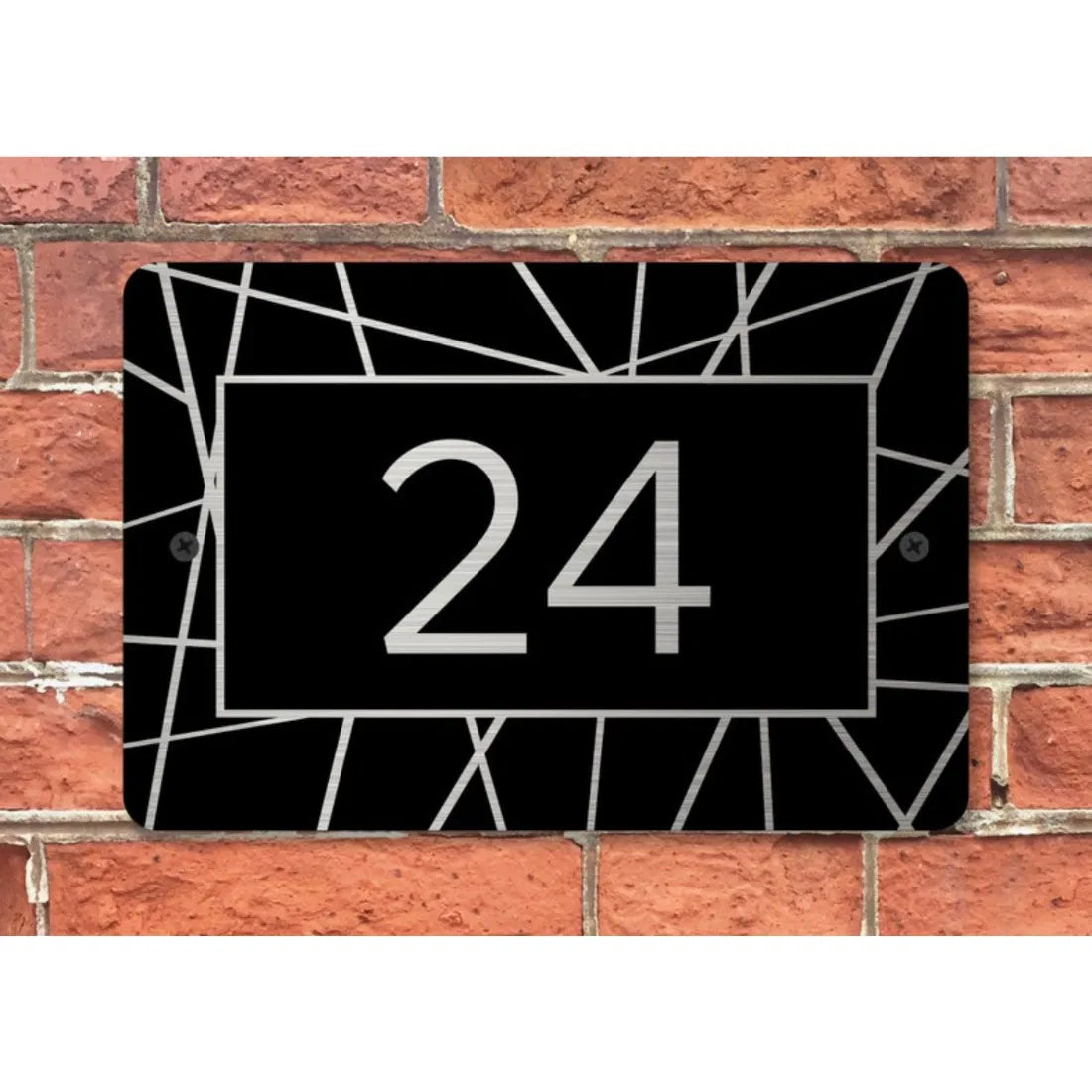 Custom House Address Sign Metal Plaque Gold Silver Numbers