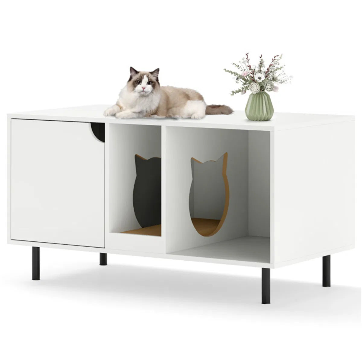 White Cat Litter Box Enclosure - view 6