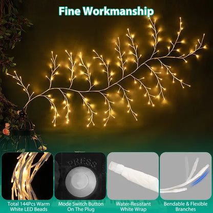 Lighted Birch Garland 7.87FT Lighted Twig Vine Lights 144LED Birch Garland With Lights String Light With Timer 8 Modes - view 5