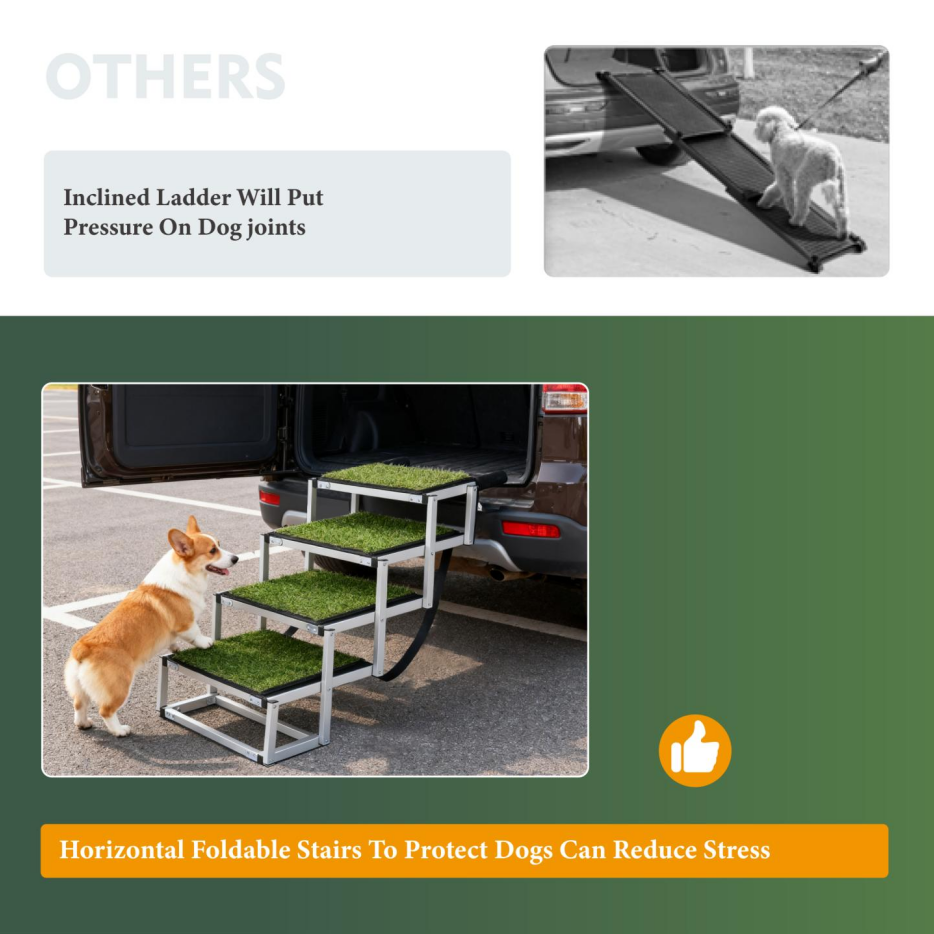 Foldable Dog Ramp For Cars, SUVs, Trucks, Portable Pet Dog Stairs For Large Dogs With Non-Slip Surface & Reinforced - view 9