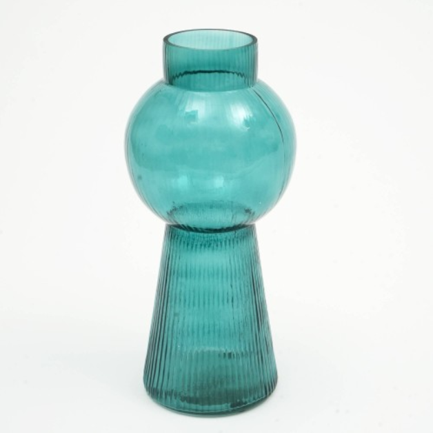 Modern Funnel Flare Glass Large Vase Inch Elegant Tall Decorative Vase For Home - view 3
