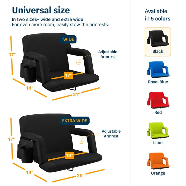 Alpcour Reclining Stadium Seat - Waterproof Foldable Camping Chair With Extra Thick Padding And Wide Back Support - view 2