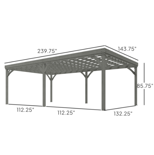 Wooden Pavilion With Seat