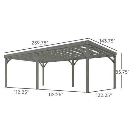 Wooden Pavilion With Seat