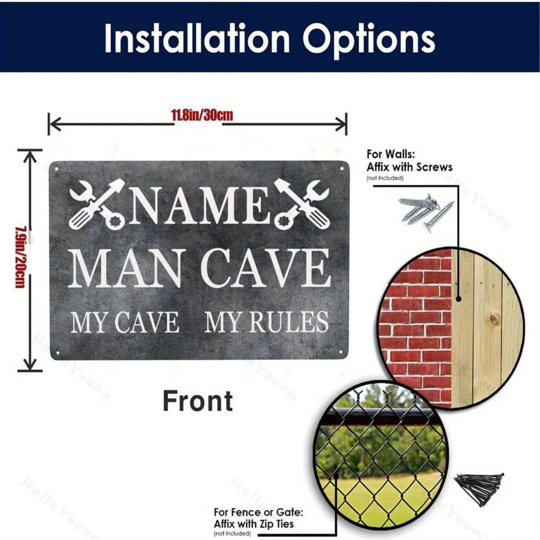 Custom Engraved Metal Sign Personalized Vintage Wall Plaque Gift for Garage Workshop - view 3