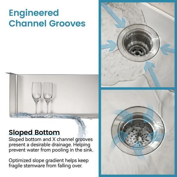 33' x19' Embedded Double Bowl Kitchen Sink, Overmount Handmade Sink In Brushed - Sink Only - Unable Ship Weekends - view 4