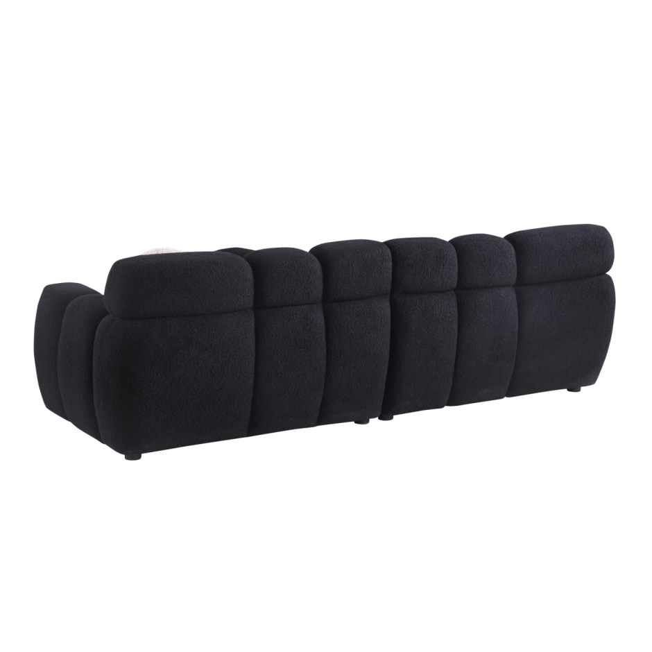 87.4 Length,35.83inch Deepth,human Body Structure For USA People, Marshmallow Sofa,boucle Sofa,3 Seater, Black BOUCLE - view 3