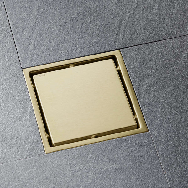 6 Inch Square Shower Drain With 2-in-1 Flat & Tile Insert Removable Cover - view 6
