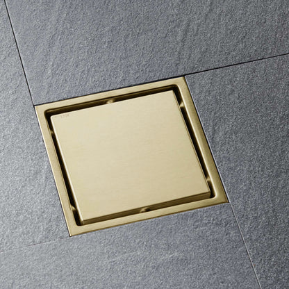 6 Inch Square Shower Drain With 2-in-1 Flat & Tile Insert Removable Cover - view 6