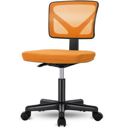 Low-Back Mesh Armless Office Chair,Swivel Rolling Computer Chair No Arms With Lumbar Support - view 3