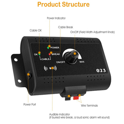 Electric Dog Fence System Pet Tone Shock Boundary Containment Water Resistant Collar Receiver For Small Medium Large Dog - view 10