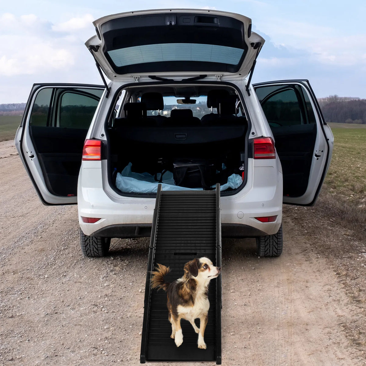 60 inch Nonslip Folding Dog Ramp, Tri-Fold Portable Lightweight Pet Ramp for Cars, Trucks and SUVs - view 4