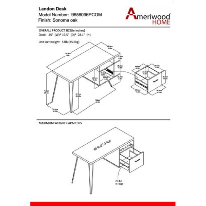 Landon Computer Desk - view 3