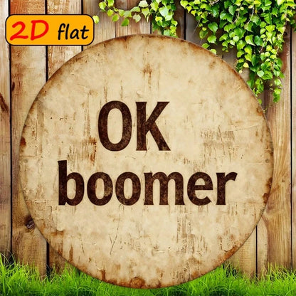 2D Flat OK Boomer Round Sign 7.87x7.87 Inch, 7.87x7.87 Inch, Trendy Culture Decor For Study Dining Room Outdoor - view 4