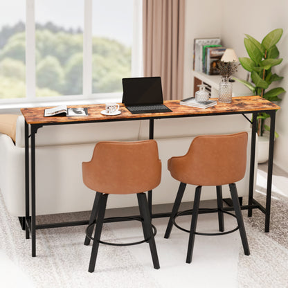 71-Inch Bar Table (Brown) - 209 Lbs Capacity Pub Height Table With Durable MDF Top & Metal Frame - view 3