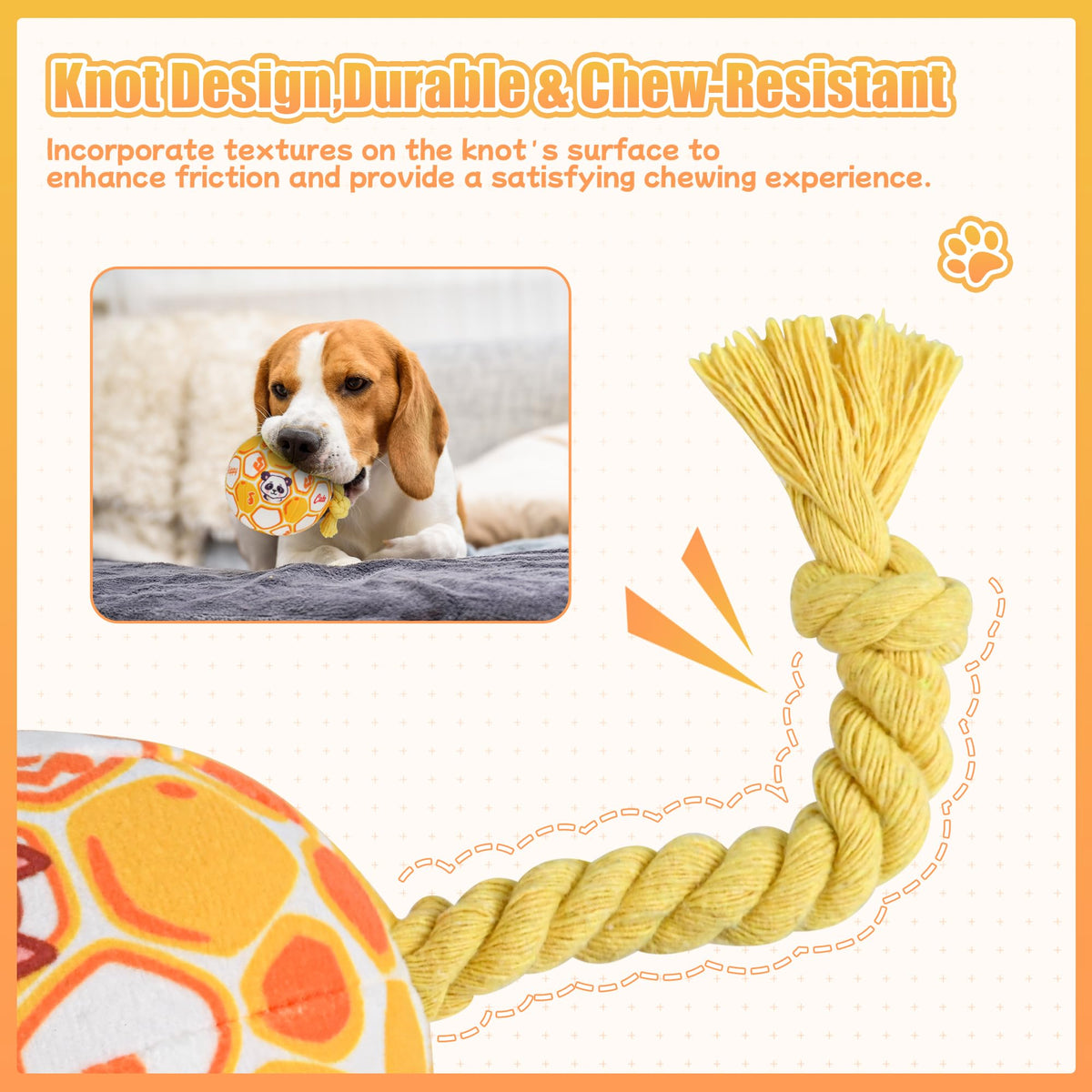 Dog Toys For Small Dogs, Interactive Dog Toys Squeaky Dog Ball Toys Rope Plush Toys Soft Stuffed Dog Toys Dog Chew Toys - view 4