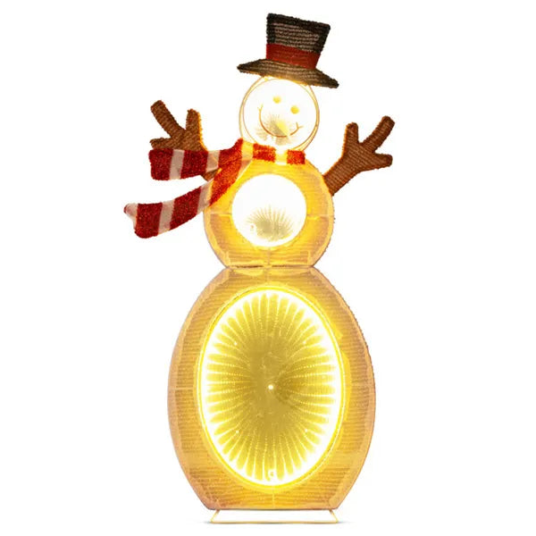 Christmas Decoration Lighted Snowman With LED Lights And Metal Stand - view 5