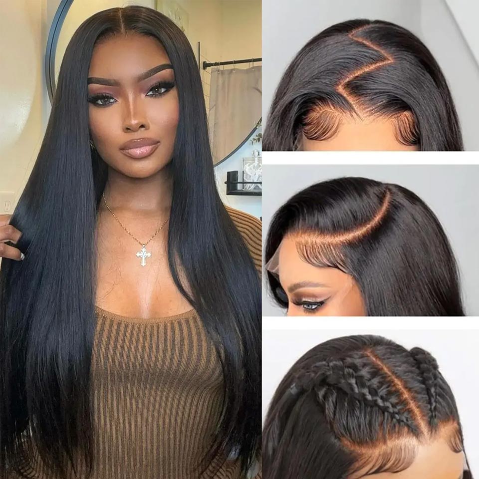 4x4 Lace Human Hair Wig Natural Color, Straight Texture, Density - view 3