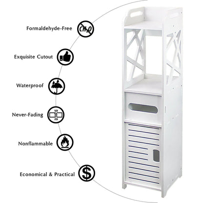 Bathroom Storage Shelf Drawer Multi Compartment Organizer Water Proof Anti Decay Anti Rot Environmental Friendly White - view 3