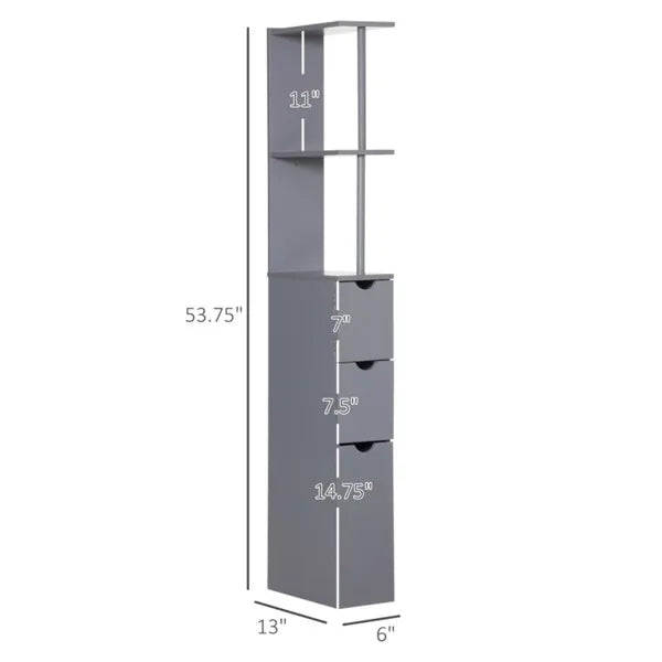 Bathroom Storage Cabinet-Grey - view 2
