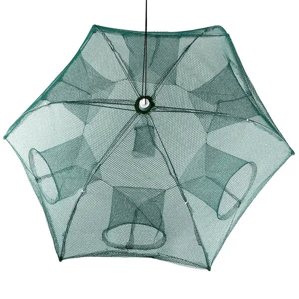 Fishing Trap Net Portable Folded Fishing Bait Trap Shrimp Minnow Crab Bait Net 6 Sides 6 Holes Crayfish Cast Mesh Trap - view 5