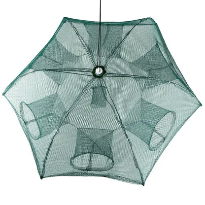 Fishing Trap Net Portable Folded Fishing Bait Trap Shrimp Minnow Crab Bait Net 6 Sides 6 Holes Crayfish Cast Mesh Trap - view 5