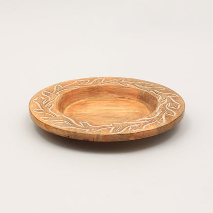 Handcrafted Wood Charger Plate Wooden Dinning Placemat Artisan Wood Tableware - view 5