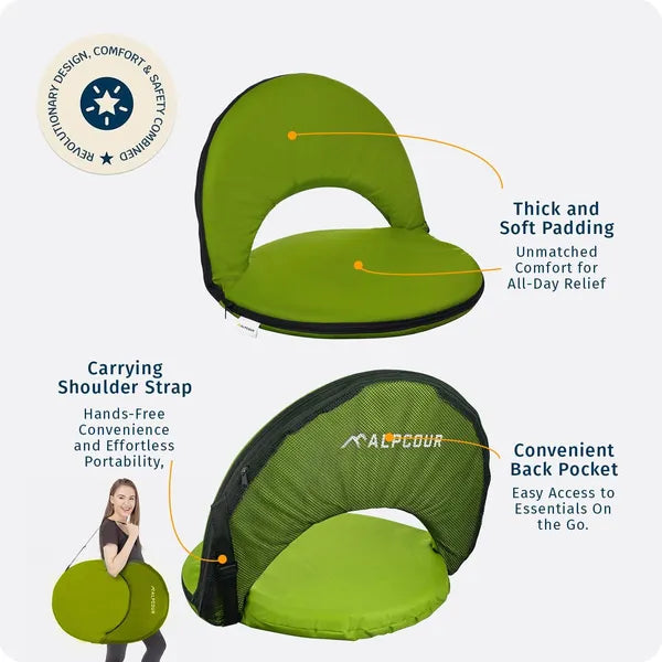 Alpcour Reclining Stadium Seat - Waterproof, 6-Position Comfort For Outdoor Use - view 4