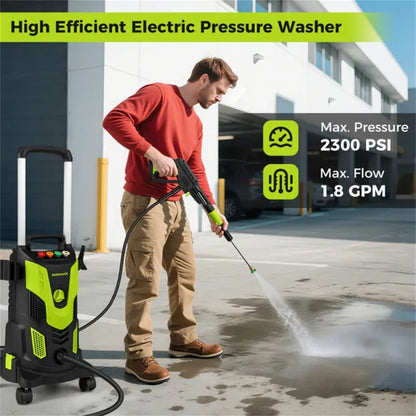 Green Black 2300 PSI Electric Pressure Washer With 4 Quick-Connect Nozzles & Soap Bottle - view 4