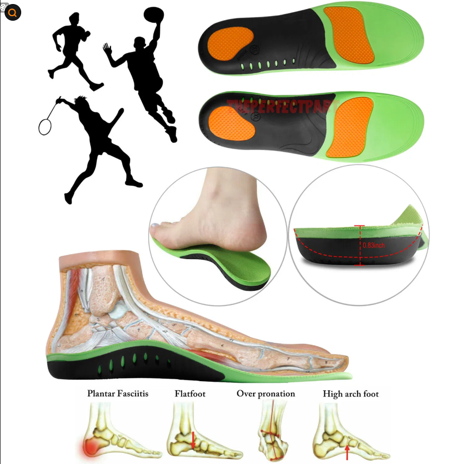 Orthotic Shoe Insoles Inserts Flat Feet High Arch Support For Plantar Fasciitis - view 3