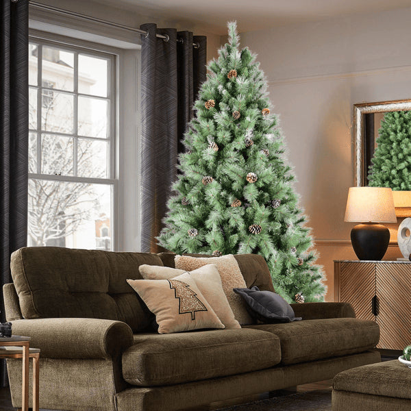 Artificial 5ft Green Christmas Tree With 694PVC Hard Needle Mixed Branch Tips, 200L Warm White Led, Pine Cone - view 3