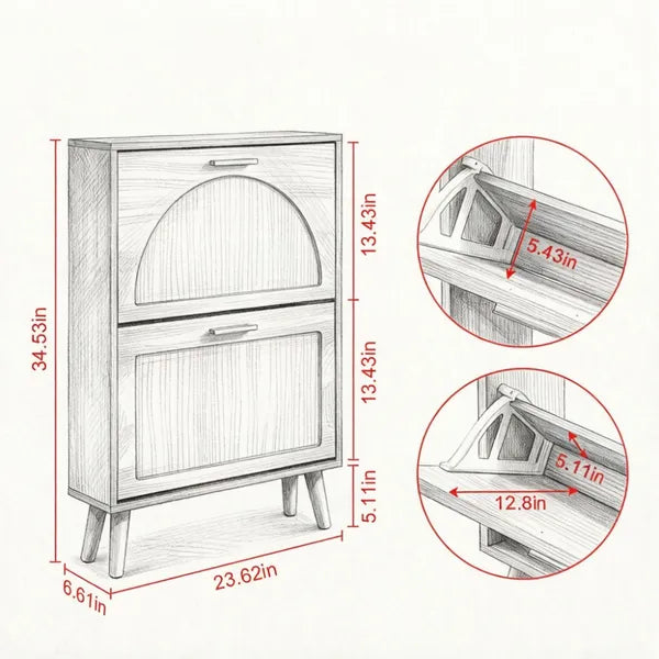 Classic Shoe Cabinet With Space-Saving - view 5