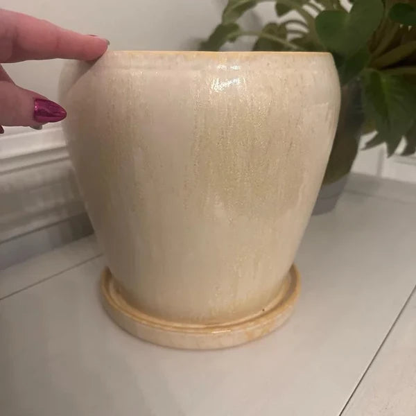 Ceramic Planter With Reactive Glaze 8" - view 4