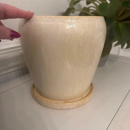 Ceramic Planter With Reactive Glaze 8" - view 4