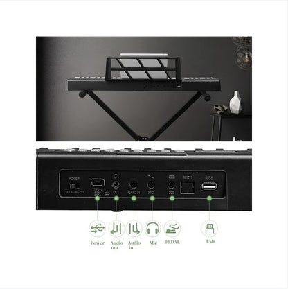 61 Key Folding Piano Semi Weighted Standard Keyboard With Bluetooth Digital Piano - view 2