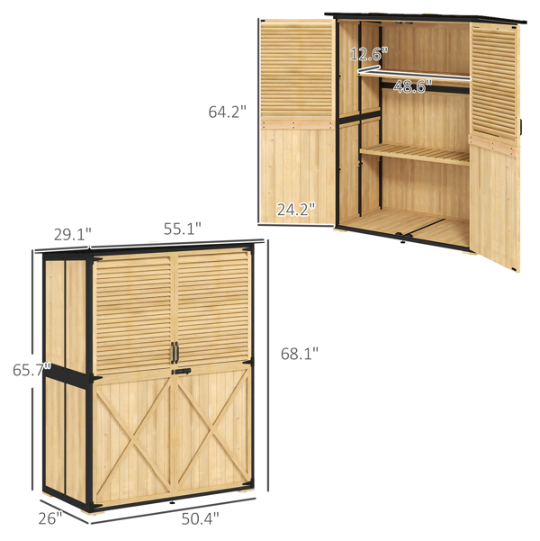 Outdoor Garden Storage Shed Tool House - view 6