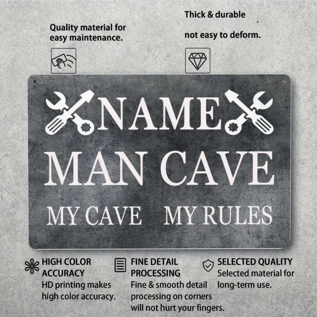 Custom Engraved Metal Sign Personalized Vintage Wall Plaque Gift for Garage Workshop - view 4
