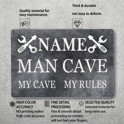 Custom Engraved Metal Sign Personalized Vintage Wall Plaque Gift for Garage Workshop - view 4